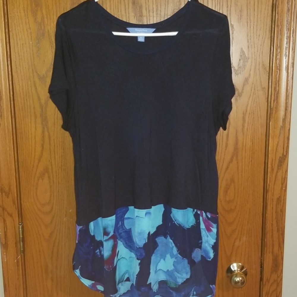Ladies mixed media top